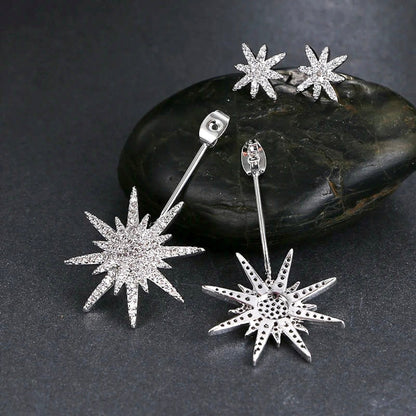 Viera - Star Cubic Zirconia Bridal Earring Jackets