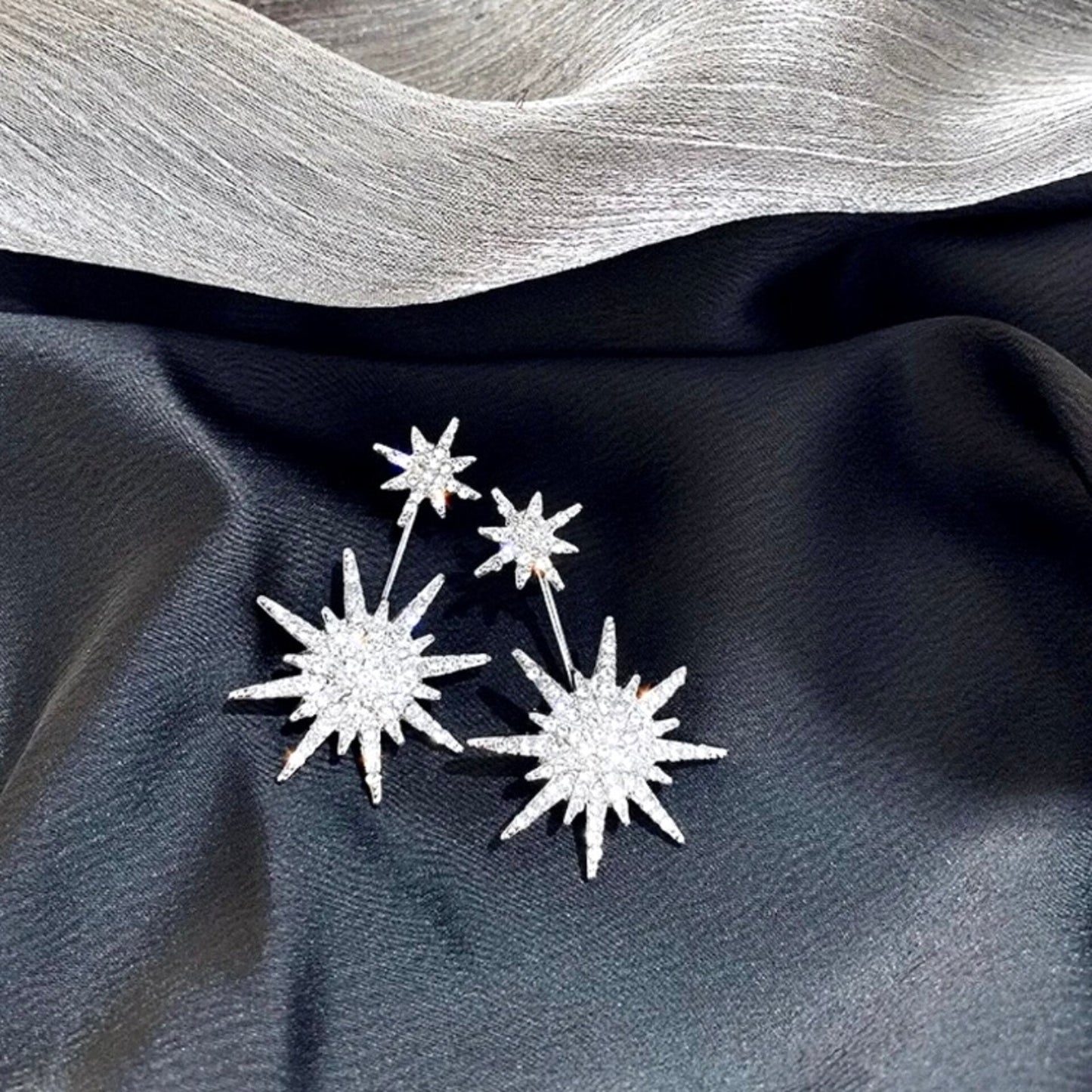 Viera - Star Cubic Zirconia Bridal Earring Jackets