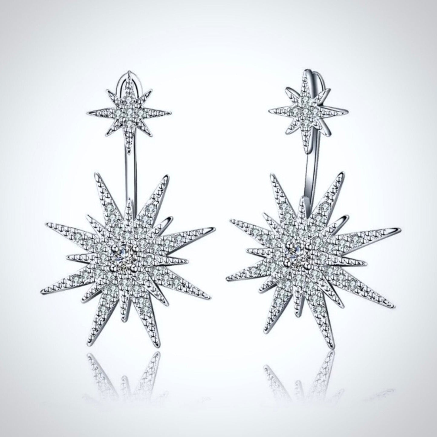 Viera - Star Cubic Zirconia Bridal Earring Jackets