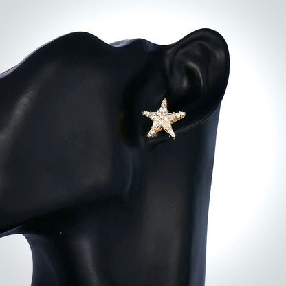 "Nova" - Cubic Zirconia Star Bridal Earrings - Available in Silver, Rose Gold and Yellow Gold