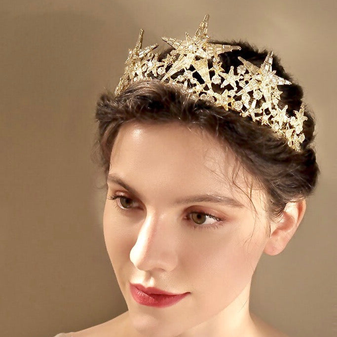 Andromeda - Star Wedding Tiara - Available in Gold and Silver