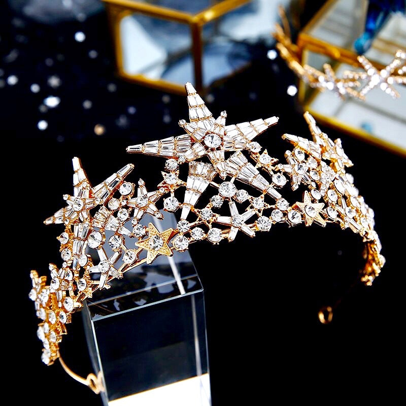 Andromeda - Star Wedding Tiara - Available in Gold and Silver