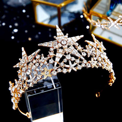 Andromeda - Star Wedding Tiara - Available in Gold and Silver