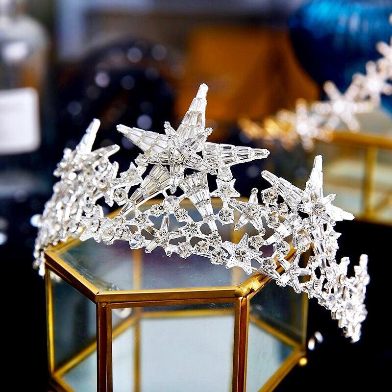 Andromeda - Star Wedding Tiara - Available in Gold and Silver