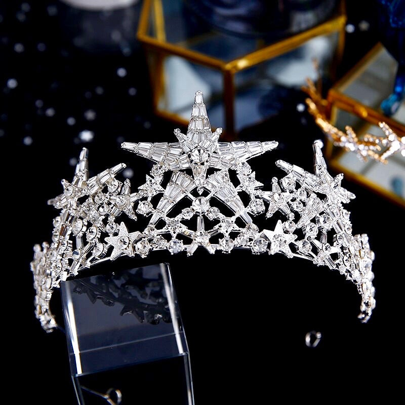 Andromeda - Star Wedding Tiara - Available in Gold and Silver