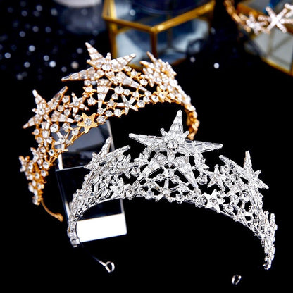 Andromeda - Star Wedding Tiara - Available in Gold and Silver