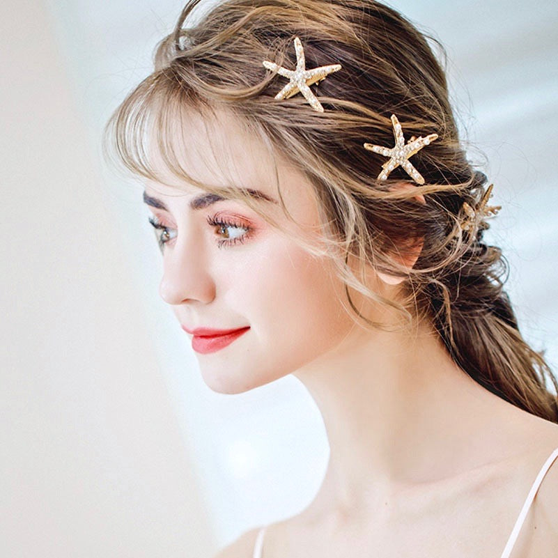 "Alani" - Starfish Bridal Hair Clip - Available in Gold and Silver