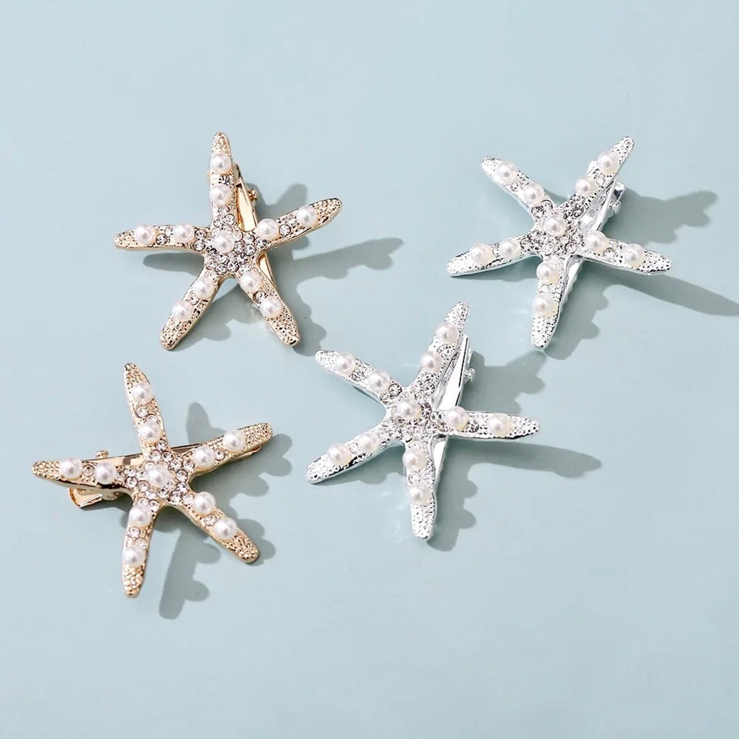 "Alani" - Starfish Bridal Hair Clip - Available in Gold and Silver