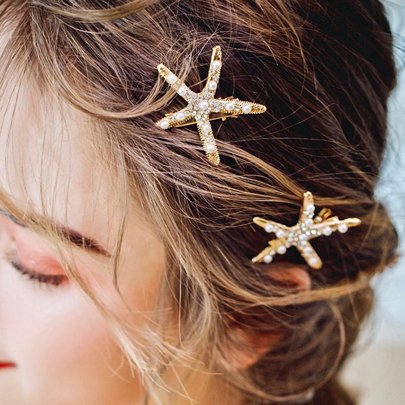 "Alani" - Starfish Bridal Hair Clip - Available in Gold and Silver