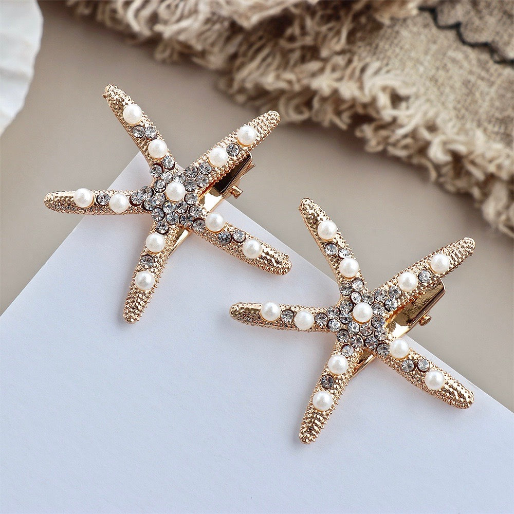 "Alani" - Starfish Bridal Hair Clip - Available in Gold and Silver