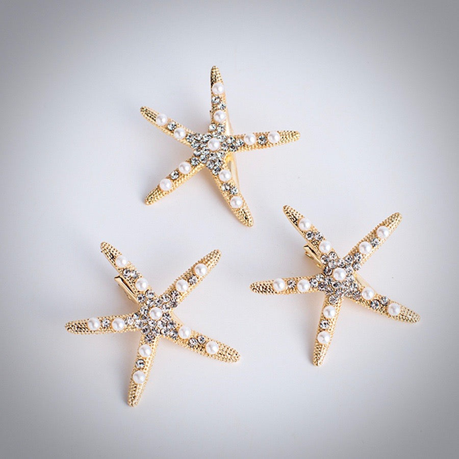 "Alani" - Starfish Bridal Hair Clip - Available in Gold and Silver