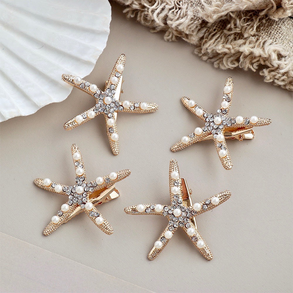 "Alani" - Starfish Bridal Hair Clip - Available in Gold and Silver