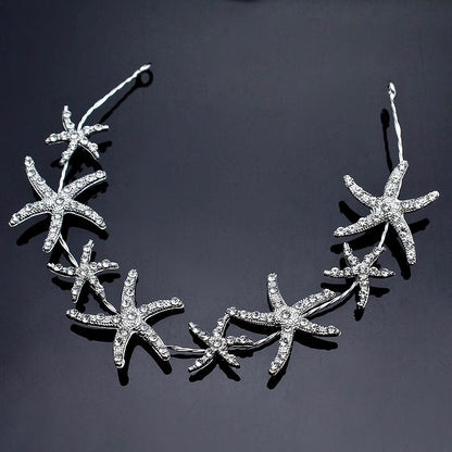 Marbella - Pearl and Crystal Sea Star Bridal Headband / Vine