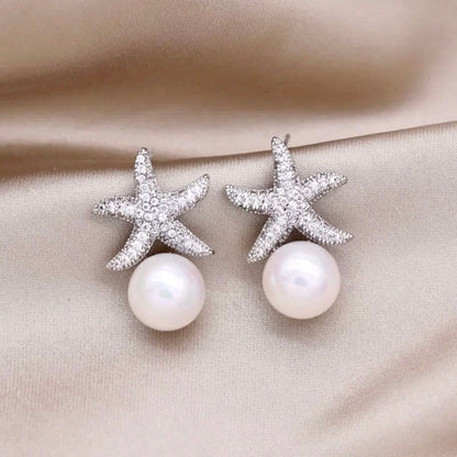 Marbella - Pearl and Crystal Sea Star Bridal Earrings