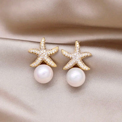 Marbella - Pearl and Crystal Sea Star Bridal Earrings