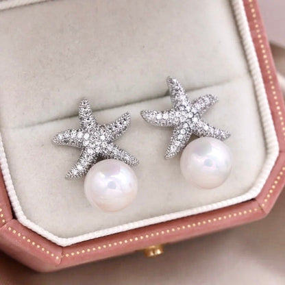 Marbella - Pearl and Crystal Sea Star Bridal Earrings