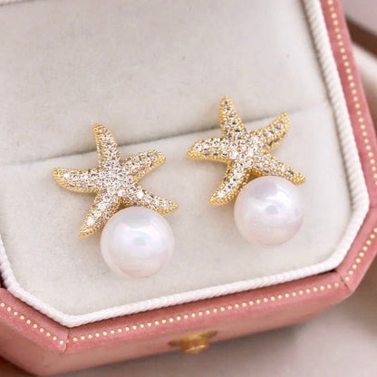 Marbella - Pearl and Crystal Sea Star Bridal Earrings