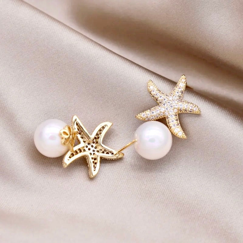 Marbella - Pearl and Crystal Sea Star Bridal Earrings