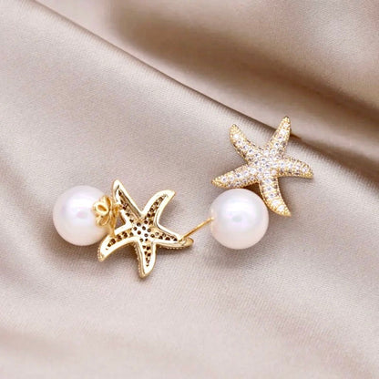 Marbella - Pearl and Crystal Sea Star Bridal Earrings