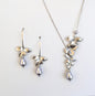Wild Orchid - Pearl and Sterling Silver Bridal Jewelry Set - More Colors