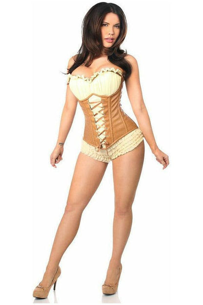 Top Drawer Faux Leather Steel Boned Ren Faire Corset