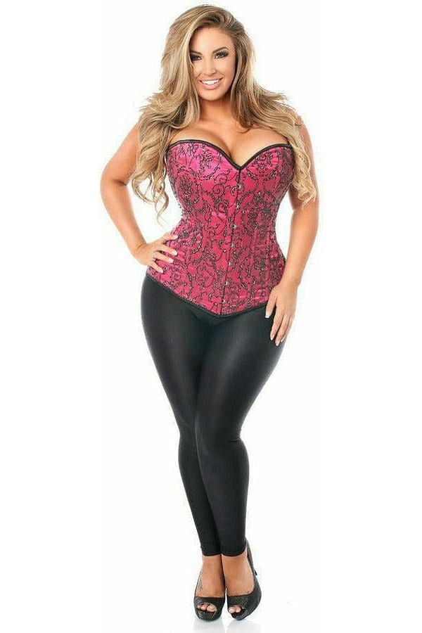 Top Drawer Elegant Fuchsia Embroidered Steel Boned Corset