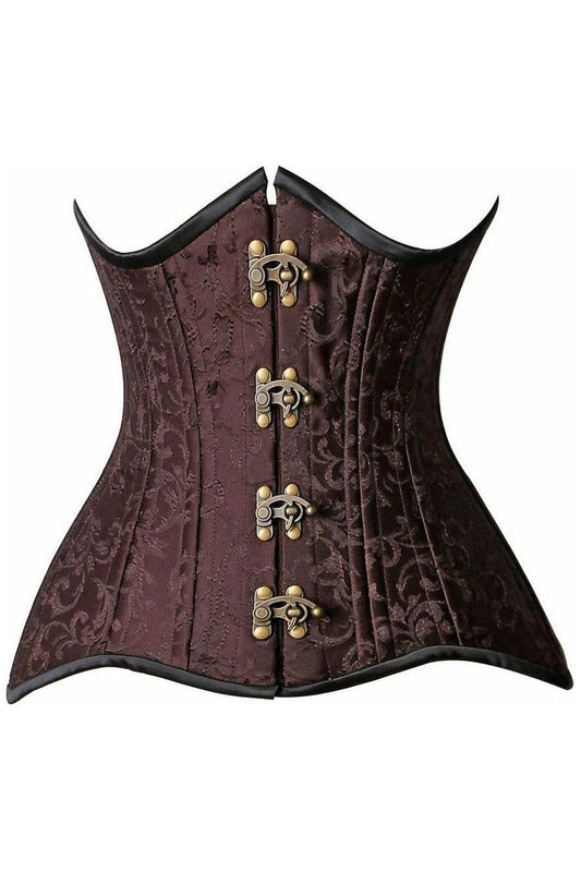 Top Drawer CURVY Brocade Double Steel Boned Under Bust Corset