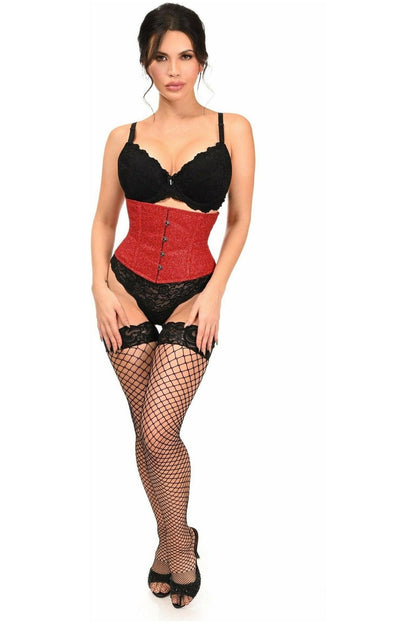 Top Drawer Cherry Bomb Glitter Steel Boned Mini Cincher