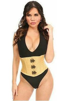 Top Drawer Gold Brocade Steel Boned Mini Cincher w/Clasps