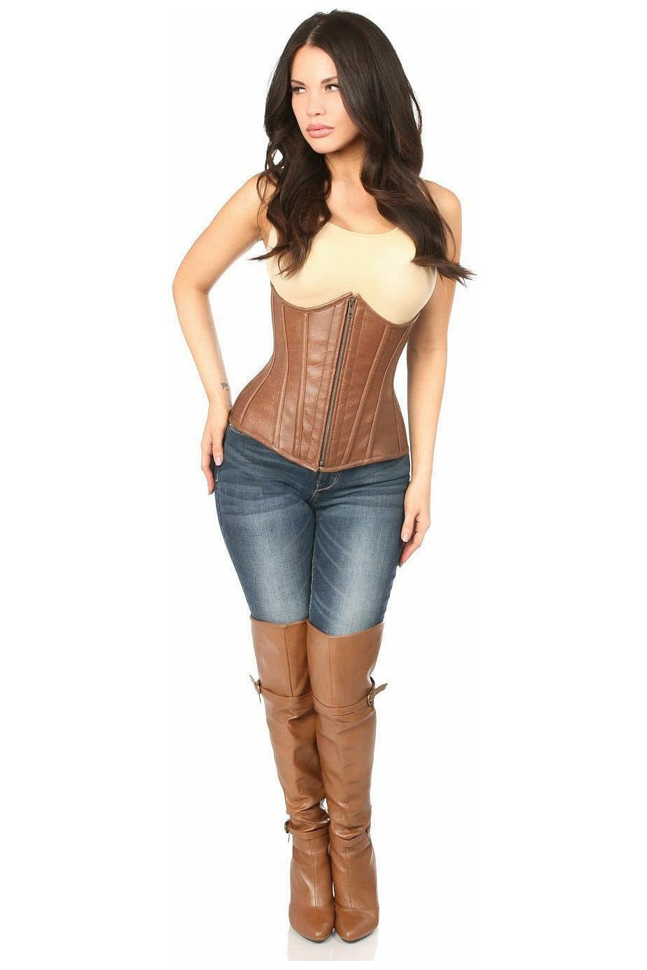 Top Drawer Faux Leather Underbust Corset