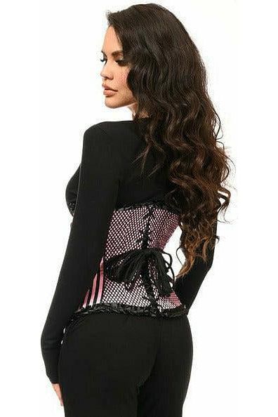 Top Drawer Pink Burlesque Underwire Curvy Cut Waist Cincher Corset