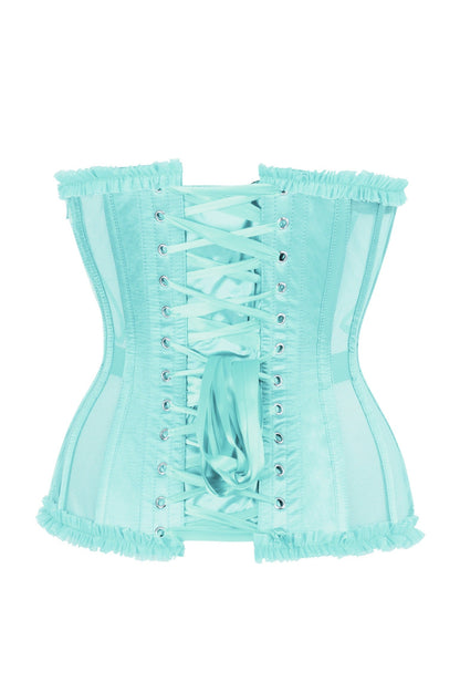 Top Drawer Steel Boned Mint Green Mesh Underwire Burlesque Underbust Corset Cincher