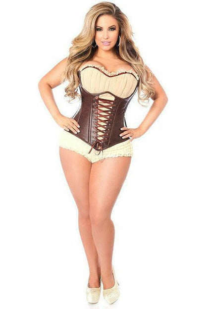Top Drawer Faux Leather Steel Boned Ren Faire Corset