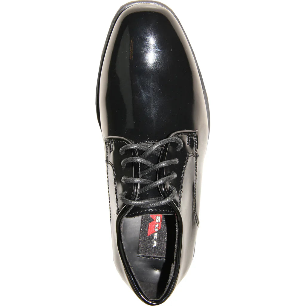 VANGELO Boy TUX-12KID Dress Shoe Formal Tuxedo for Prom & Wedding Black Patent