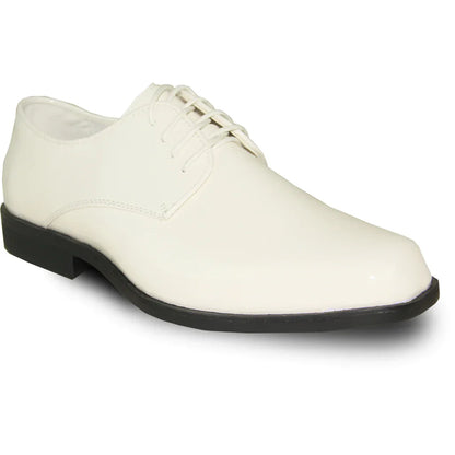 VANGELO Men Dress Shoe TUX-1 Oxford Formal Tuxedo for Prom & Wedding Ivory Patent