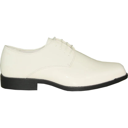 VANGELO Men Dress Shoe TUX-1 Oxford Formal Tuxedo for Prom & Wedding Ivory Patent