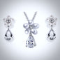 "Beverly" - Pearl and Cubic Zirconia Bridal Necklace and Earrings Set