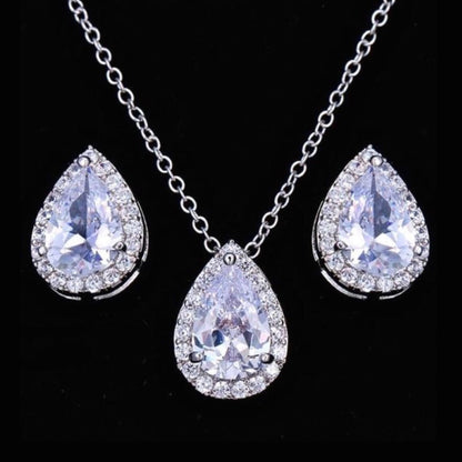 Tina - Cubic Zirconia Bridal Jewelry Set - Available in Silver, Rose Gold and Yellow Gold