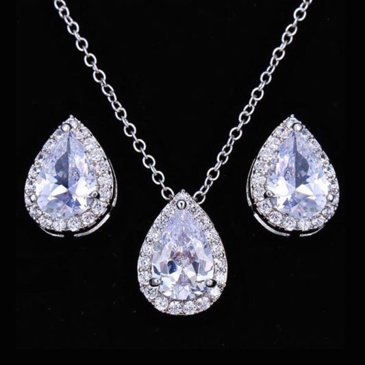 Tina - Cubic Zirconia Bridal Jewelry Set - Available in Silver, Rose Gold and Yellow Gold