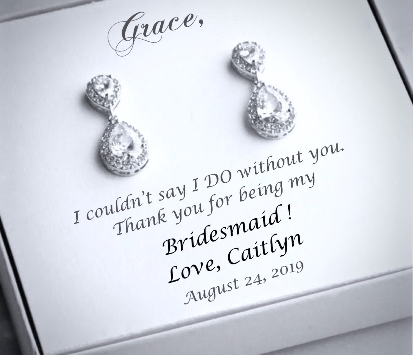 "Carla" - Cubic Zirconia Bridal Earrings - Available in Silver, Rose Gold and Yellow Gold