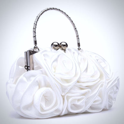 AnnMarie - Satin Rose Bridal Handbag Clutch - More Colors