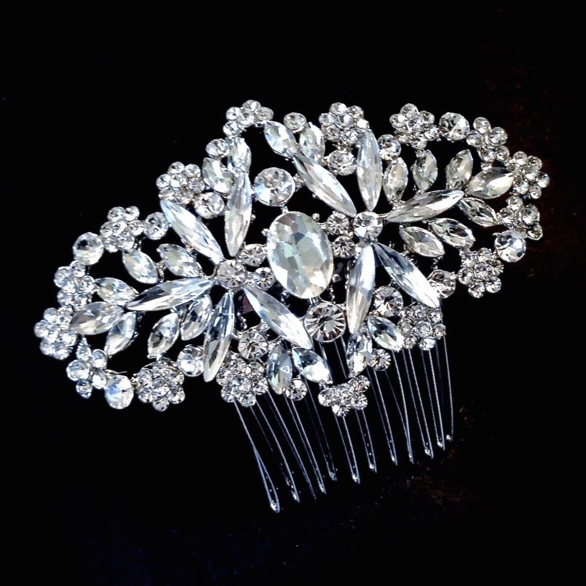 Helena - Crystal Bridal Hair Comb - Available in Silver, Rose Gold and Yellow Gold