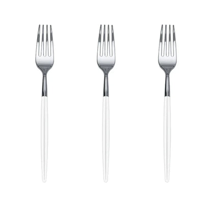 Trendables Forks White/Silver | 20 Count