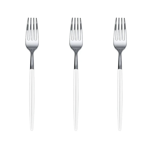 Trendables Forks White/Silver | 20 Count