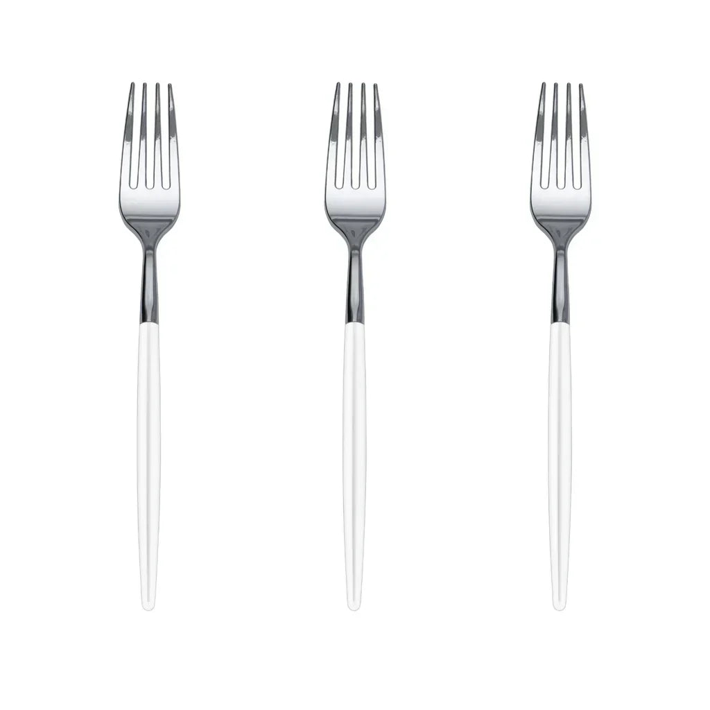 Trendables Forks White/Silver | 480 Count