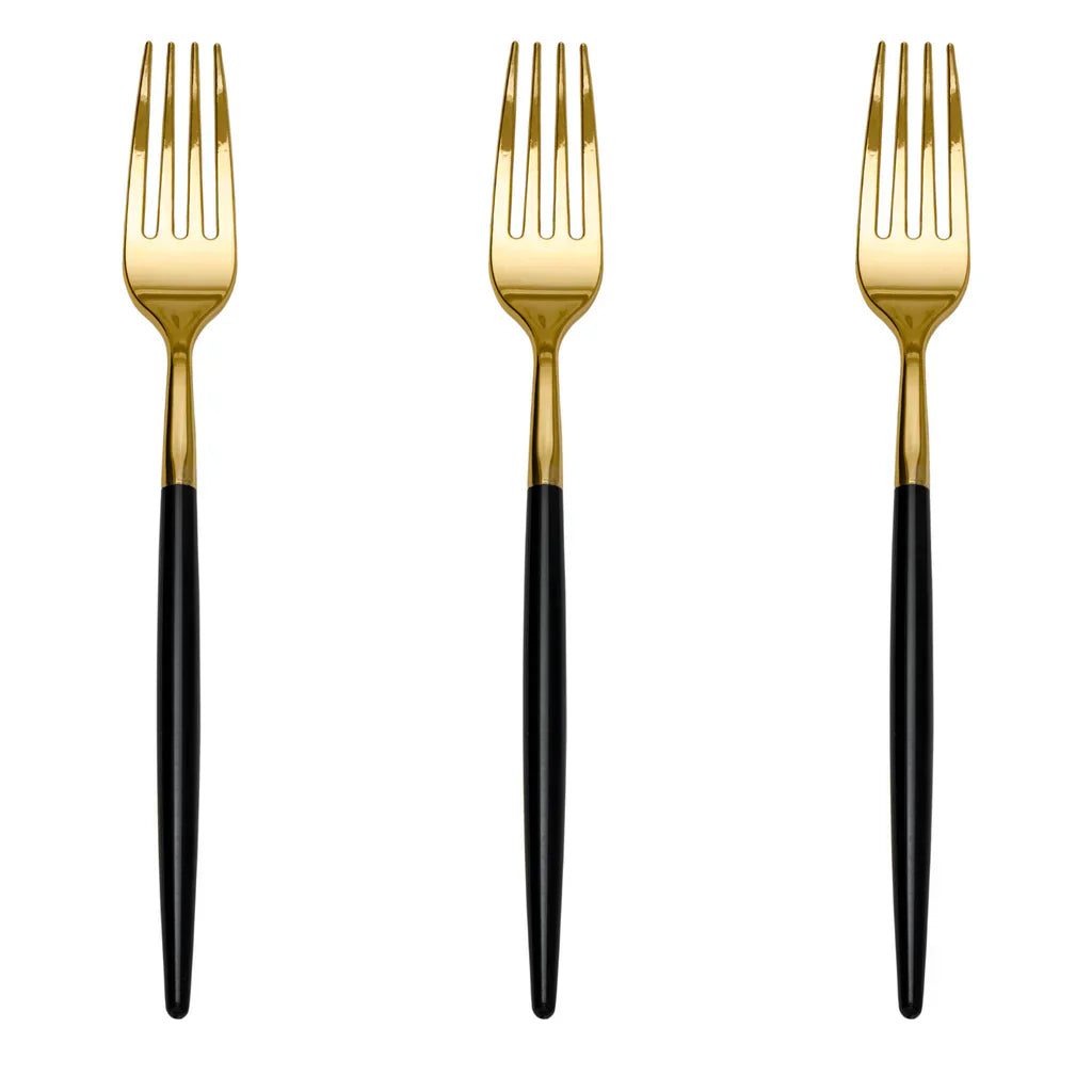 Trendables Forks Black/Gold | 120 Count