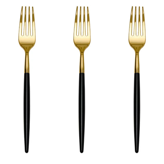 Trendables Forks Black/Gold | 120 Count