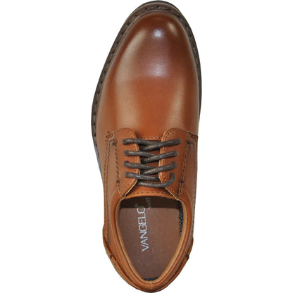 VANGELO Boy VALLO-1PKID Dress Shoe Formal Tuxedo for Prom & Wedding Brown Matte