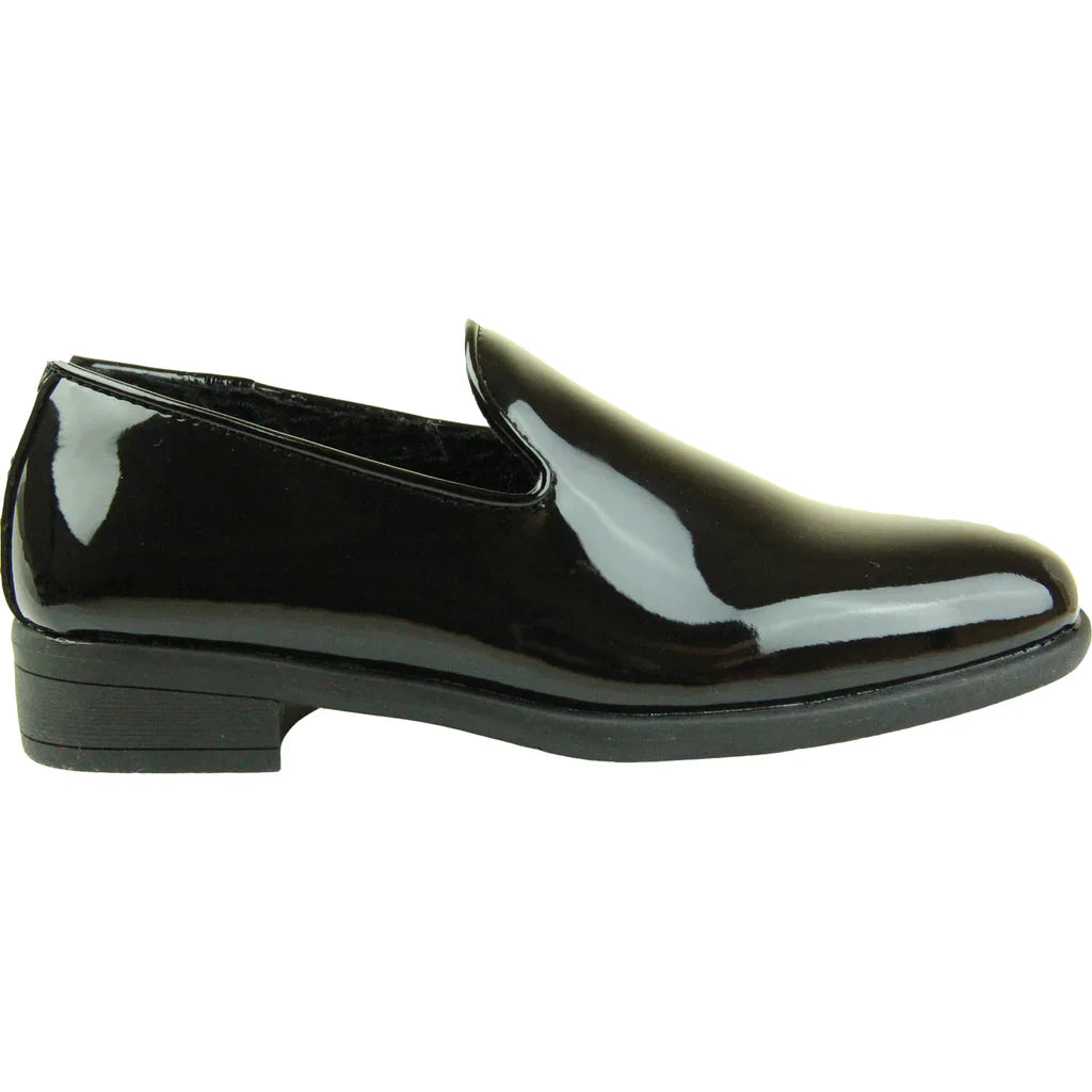 VANGELO Boy VALLO-3KID Dress Shoe Formal Tuxedo for Prom & Wedding Black Patent
