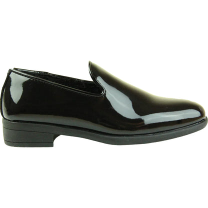 VANGELO Boy VALLO-3KID Dress Shoe Formal Tuxedo for Prom & Wedding Black Patent